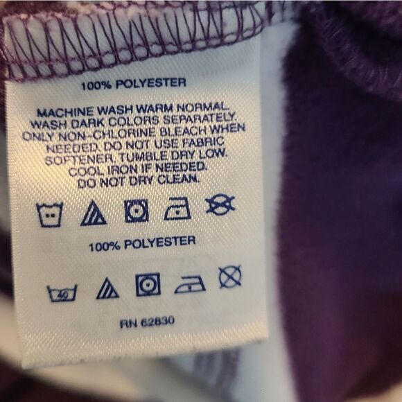 Land's End Striped Purple Fleece Pullover - Picture 9 of 9